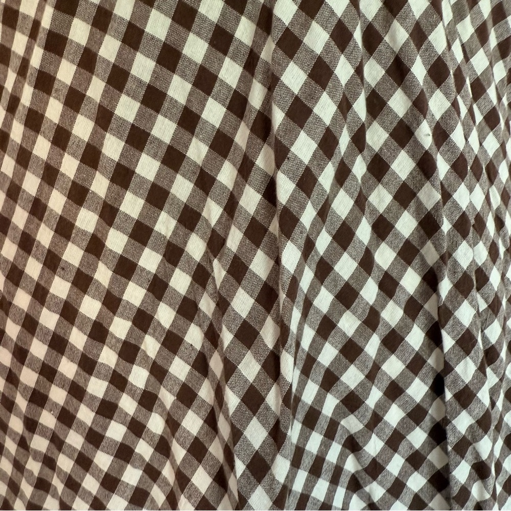 Brown and White Gingham Strapless Sundress - Picture 4 of 6